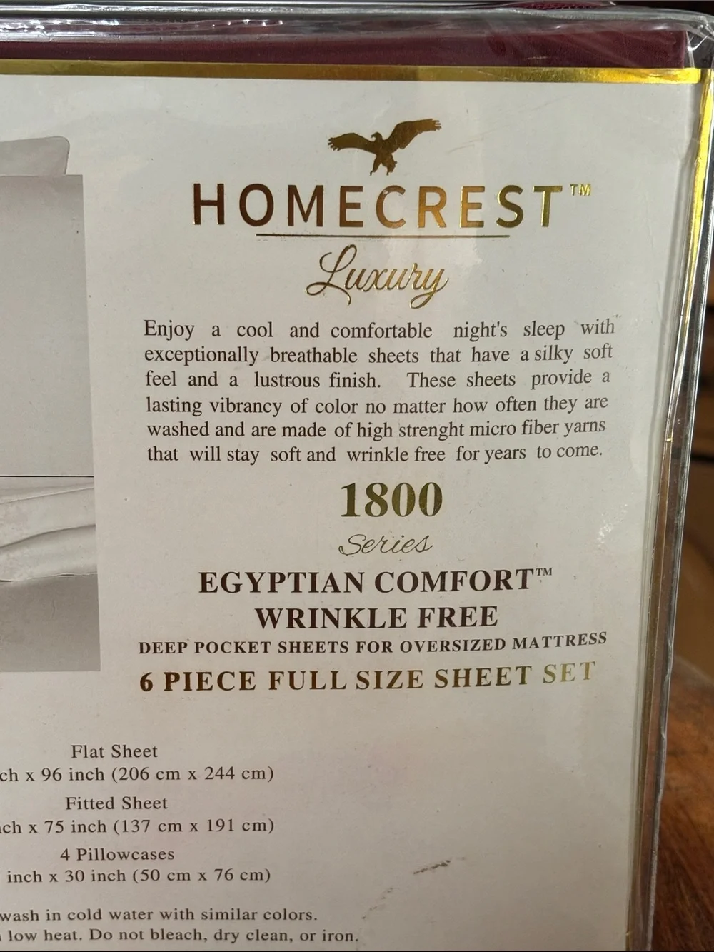 NWT Homecrest Luxury Supreme Sheet Set in Deep Burgundy